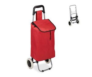 relaxdays Einkaufstrolley Metall rot 30,0 x 40,0 x 91,0 cm St.