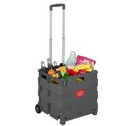 Relaxdays Einkaufstrolley mit Teleskopgriff Anthrazit,Silber