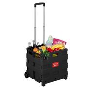 Relaxdays Einkaufstrolley mit Teleskopgriff Schwarz,Silber