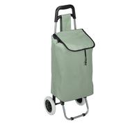 Relaxdays Einkaufstrolley Polyester Kunststoff Salbei Klappbar Wasserabweisend 92,5 cm x 42 cm x 28 cm 1,4 kg
