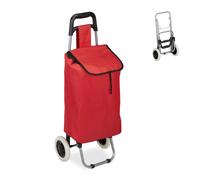 relaxdays Einkaufstrolley Metall rot