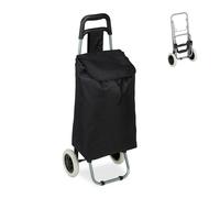 relaxdays Einkaufstrolley Metall schwarz
