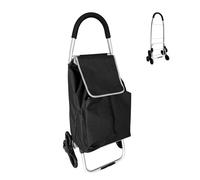Relaxdays Einkaufstrolley Treppensteiger 45 l Schwarz,Silber
