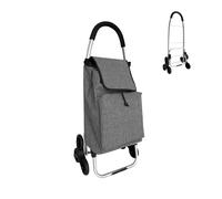 Relaxdays Einkaufstrolley Treppensteiger 45 l Schwarz,Silber,Grau
