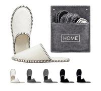 Relaxdays Gästehausschuhe 6 Paar, Hausschuhe Home, mit Tasche, mehrfarbig
