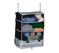 Relaxdays Gepäck-Organizer, Grau, Textil, Metall, 44x55x30 cm, Esszimmer, Bänke, Sitzbänke