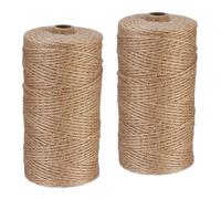Relaxdays Juteschnur 2 mm, 2 Rollen Jutegarn je 250 m, biologisch abbaubar, Basteln, Garten, Verpackung, Kordel, Natur