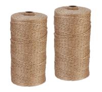 Relaxdays Juteschnur 2 mm x 250 m 2er Set Hellbraun