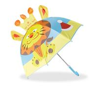 relaxdays Kinderregenschirm LÖWE mit 3D Motiv