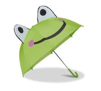 Relaxdays Kinderregenschirm mit 3D Motiv Weiß,Grün,Schwarz