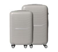 Relaxdays Kofferset, 2-teilig, 4 Rollen, Hartschale, 2 Größen, Teleskopgriff, TSA-Zahlenschloss, Reisekoffer, beige