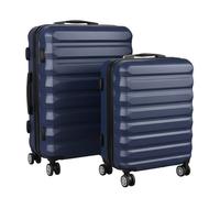 Relaxdays Kofferset 2-teilig Dunkelblau,Schwarz