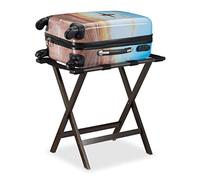 Relaxdays Kofferständer klappbar, aus Bambus, für Koffer und Gepäck, Kofferbock, HxBxT: 53,5 x 58 x 36,5 cm, dunkelbraun