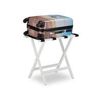 Relaxdays Kofferständer klappbar in Weiß Weiß,Schwarz