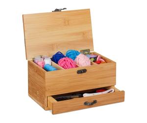 Relaxdays Nähkästchen Bambus Hellbraun