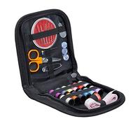 Relaxdays Nähset mini mit 34 Teilen, inkl. Nähutensilien, tragbar, für unterwegs o. zuhause, HBT 2,7x26,5x12 cm, schwarz