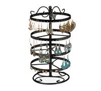 Relaxdays Ohrringhalter, Eisen, 168 Steckplätze, drehbar, Ohrstecker und lange Ohrringe, HxD: 30 x 16,5 cm, schwarz