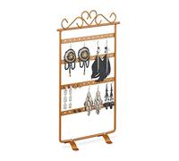 Relaxdays, Uhrenbox + Schmuckaufbewahrung, Ohrringhalter, Kupfer