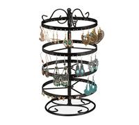 Relaxdays Ohrringhalter, Schwarz, Metall, 16.5x30x16.5 cm, Ordnen & Aufbewahren, Schmuckaufbewahrung