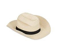 Relaxdays Panamahut, cooler Strohhut im Mafia Look, Damen & Herren, Fasching, Bogart Hut mit schwarzem Stoffband, beige