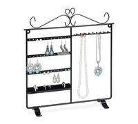 Relaxdays Schmuckhalter für Ketten & Ohrringe Schwarz