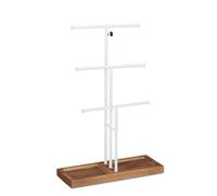 relaxdays T-förmiger Schmuckständer weiß-kombi, 20007509