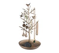 Relaxdays Schmuckständer Baum, Schmuckaufbewahrung Ketten, Ohrringe & Armbänder, HxBxT 30x16x15 cm, Schmuckbaum, gold