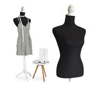 Relaxdays Weibliche Schneiderpuppe 36/38 Weiß,Schwarz