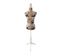 Relaxdays Weibliche Schneiderpuppe 36/38 Paris Beige,Weiß,Dunkelrot