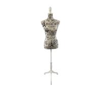 Relaxdays Weibliche Schneiderpuppe 36/38 Paris Beige,Weiß,Schwarz