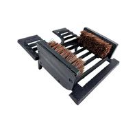 Relaxdays Schuhabstreifer Gusseisen Schwarz Schwer mit Bürsten mit Schuhauszieher 10,5 cm x 21,5 cm x 26,5 cm 2,4 kg