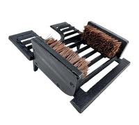 Relaxdays Schuhabstreifer mit Bürsten, Gusseisen, Schuhe & Stiefel, Eingangsbereich, Garten, Stiefelabtreter, schwarz