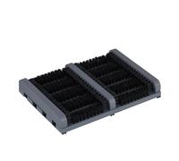 Relaxdays Schuhabstreifer mit Bürsten Pappelholz Grau Rutschfest 5,5 cm x 36 cm x 26 cm 1,1 kg
