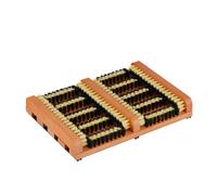 Relaxdays Schuhabstreifer mit Bürsten Creme,Orange,Schwarz