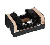 Relaxdays Schuhabstreifer mit Rundum-Bürsten, Fußabtreter Außenbereich, robuste Borsten, Bodenbefestigung, schwarz/natur - mehrfarbig Multi-material 10049564_0