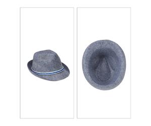 Relaxdays Trachtenhut Polyester Grau Blau Weiß Einheitsgröße 13 cm x 24 cm x 27 cm 60 g