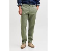 Chinohose JACK & JONES "JPSTKANE DYLAN CHINO", Herren, Gr. 28, Länge 30, deep lichen grün, Web, Obermaterial: 98% Baumwolle, 2% Elasthan, unifarben, regular fit knöchellang, Hosen Chinohose (94731828-