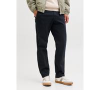 Chinohose JACK & JONES "JPSTKANE DYLAN CHINO", Herren, Gr. 31, Länge 34, schwarz navy, Web, Obermaterial: 98% Baumwolle, 2% Elasthan, unifarben, regular fit knöchellang, Hosen Chinohose (18254308-31)