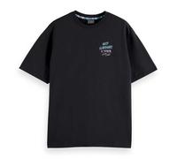 SCOTCH&SODA Herren T-Shirt mit Print - Relaxed Fit, Front and Back Art, Kurzarm, Print, Baumwolle Schwarz 2XL