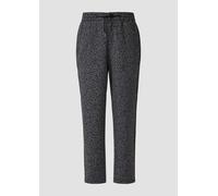 Stoffhose S.OLIVER, Damen, Gr. 42, N-Gr, grau (grau, schwarz), Web, Obermaterial: 70% Polyester, 26% Viskose, 4% Elasthan, animal-print, casual, gerade lang, Hosen, mit Leo-Print (40951932-42) grau, s