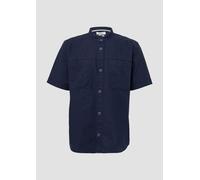 Relaxed Fit: Kurzarmhemd mit Stehkragen aus Leinenmix XL blau 2166716.5852.XL