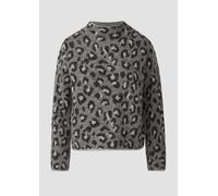 s.Oliver BLACK LABEL Regular Fit Strickpullover mit Woll-Anteil in Anthrazit, Größe 34