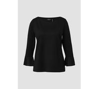 Relaxed-Fit-Shirt aus Viskosemix mit Plissee-Details am Ärmel 38 schwarz 2170652.9999.38