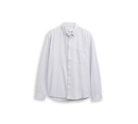 Denim Tom Tailor - Relaxed Fit Hemd aus Baumwolle white small stripe - Gr. - M