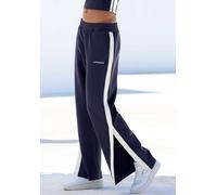 Relaxhose COPENHAGEN STUDIOS, Damen, Gr. XL (48/50), N-Gr, navy, Trikot, Obermaterial: 75% Polyester, 17% Viskose, 8% Elasthan, unifarben mit Farbeinsatz, bequem lang, Hosen Relaxhose, mit seitlicher