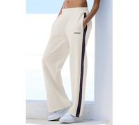 Relaxhose COPENHAGEN STUDIOS, Damen, Gr. XL (48/50), N-Gr, sanftes weiß, Trikot, Obermaterial: 75% Polyester, 17% Viskose, 8% Elasthan, unifarben mit Farbeinsatz, bequem lang, Hosen Relaxhose, mit sei