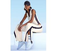 Relaxhose COPENHAGEN STUDIOS, Damen, Gr. XS (32/34), N-Gr, sanftes weiß, Trikot, Obermaterial: 75% Polyester, 17% Viskose, 8% Elasthan, unifarben mit Farbeinsatz, bequem lang, Hosen Relaxhose, mit sei