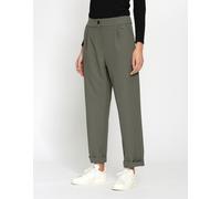 Relaxhose GANG "GANG Hosen Relaxed 94STELLA CROPPED", Damen, Gr. 24, grün (tea leaf), 86% Polyester, 14% Elasthan, Hosen Relaxhose (55739241-24) tea leaf