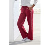 Relaxhose H.I.S, Damen, Gr. 32/34, N-Gr, rot, Interlock, Obermaterial: 60% Baumwolle, 40% Polyester, unifarben, Basic, bequem lang, Hosen, mit seitlichen Streifendesign (53205160-32) rot