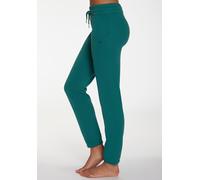 Relaxhose H.I.S, Damen, Gr. 44/46, N-Gr, blau (petrol), Sweatware, Obermaterial: 60% Baumwolle, 40% Polyester, unifarben, Basic, bequem lang, Hosen, mit breitem Bund, Loungewear, Loungeanzug (59325627